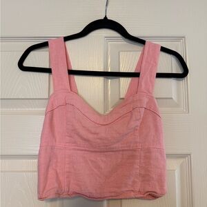Abercrombie & Fitch Pink Linen Crop Top